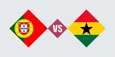 Portugal vs Ghana flag concept. Vector illustration.