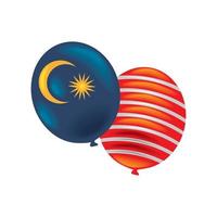 globos con bandera de malasia vector