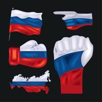 set of russian flags vector