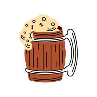 wooden beer mug vector