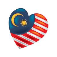 flag of malaysia in heart vector