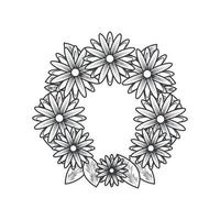 floral wreath sketch vector