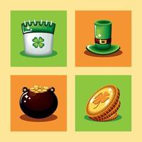 st patricks day icons collection vector