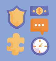 icons collection business vector