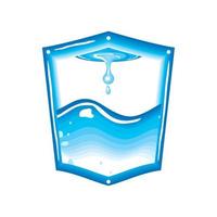 gota de agua en escudo vector