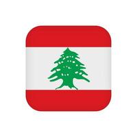 Lebanon flag, official colors. Vector illustration.