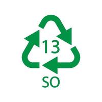 Battery recycling symbol 13 SO. Vector illustration