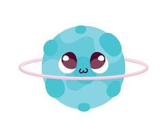 kawaii space planet vector