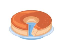 pastel dulce en plato vector