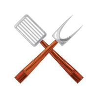 bbq fork and spatula vector