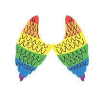 pride lgbtq flag in wings vector