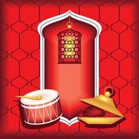 ramadan light and music vector