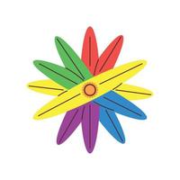 rainbow lgbtq flower vector