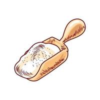 spoon with flour vector