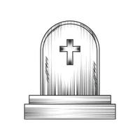 tombstone with cross vector