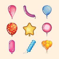 conjunto de globos vector