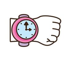 mano con reloj vector