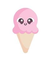 helado dulce kawaii vector