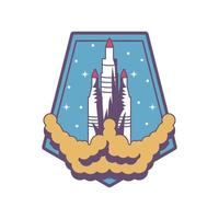 space spaceship label vector