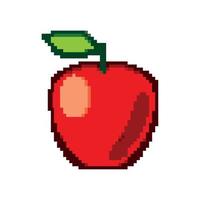 fruta de manzana pixelada vector