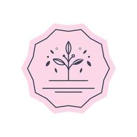 floral frame stamp vector