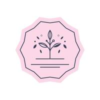 floral frame stamp vector