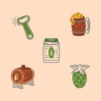 international beer day icons vector