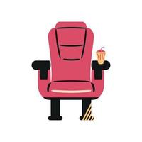 cinema seat and soda vector