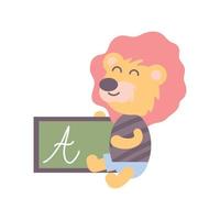 lion with chalkboard vector