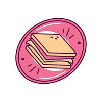 etiqueta de comida de sándwich vector