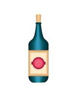 wine bottle drink vector