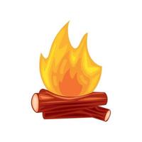 campfire cartoon icon vector