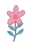 dibujos animados de flor rosa vector