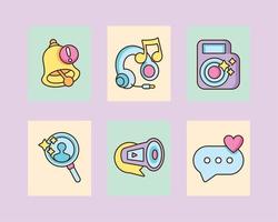 social media icon collection vector