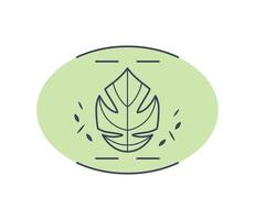 floral leaf label vector