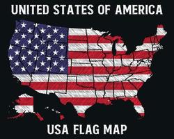 United states of America flag map vector