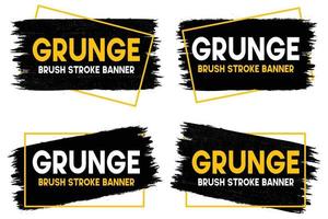 colección de plantillas de banner de trazos de pincel grunge vector