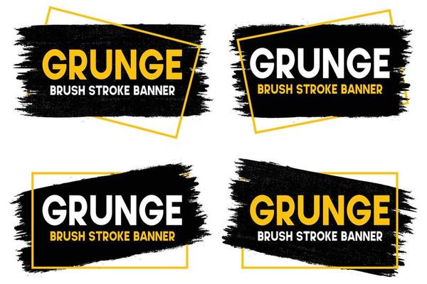 Grunge brush strokes banner template collection
