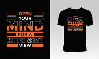 abre tu mente para un diseño de camiseta de vista diferente vector