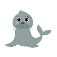 cute seal marine icon vector