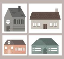 icons set of houses vector