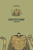middle east coffee pot vector illustration