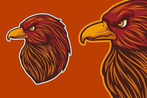 eagle head mascot vector illustration cartoon style