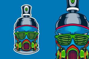 spray can graffiti mascot vector illustration