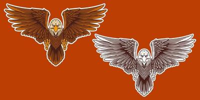 estilo de dibujos animados de ilustración de vector de mascota de águila