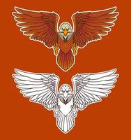 estilo de dibujos animados de ilustración de vector de mascota de águila