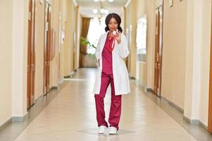 Professional african female doctor at the hospital. Medical healthcare business and doctor service of Africa. photo