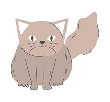 fluffy cat feline vector