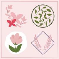 icons nature flowers vector