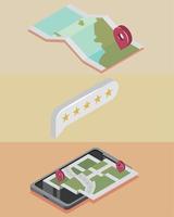 icons gps navigation vector